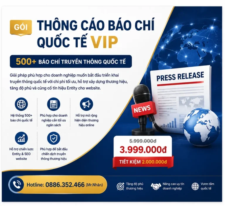 Gói thông cáo báo chí quốc tế VIP