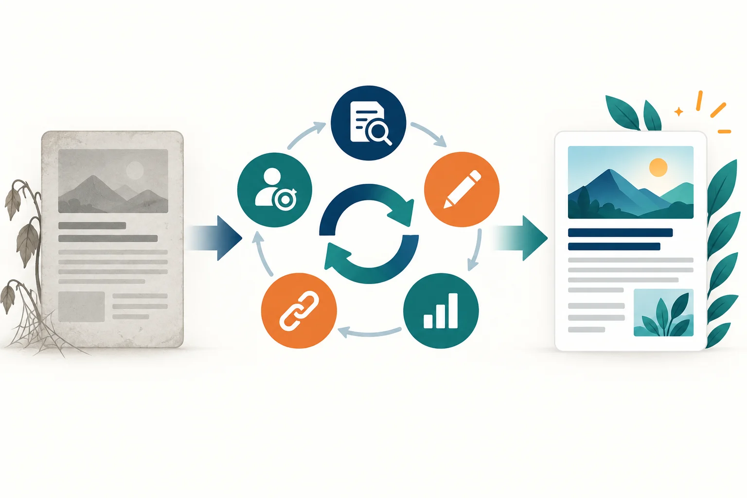 Vòng lặp content refresh từ kiểm intent đến sửa và đo lường