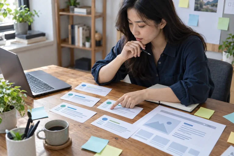 Người làm nội dung đối chiếu truy vấn với trang đích để xác định search intent.