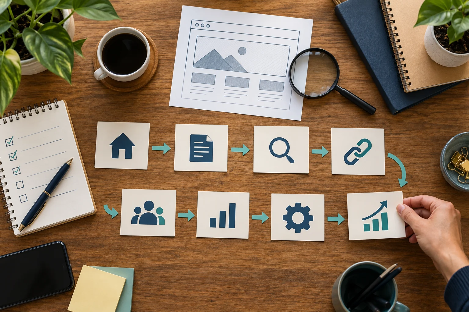 Lộ trình thực hành SEO từ nền website đến đo lường và cải thiện.